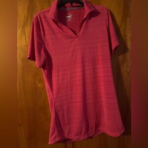 PUMA Women's Pink Short Sleeve Top Collared